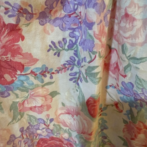 Vintage Heiress Floral Pearl Snap Button-Up Nightgown w pockets Gauzy & Soft - Picture 5 of 6